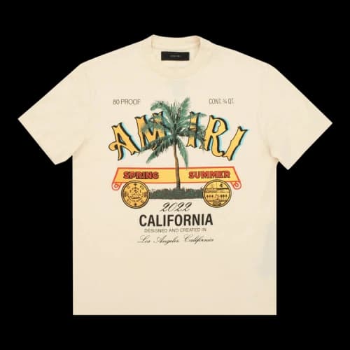 Amiri Rum Label Tee 'Almond'