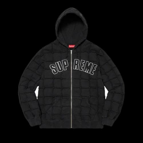 Supreme Reverse Patchwork Zip Up Hooded Sweatshirt 'Black'