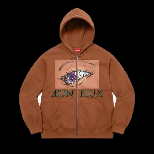 Supreme Aeon Flux Zip Up Hooded Sweatshirt 'Brown'