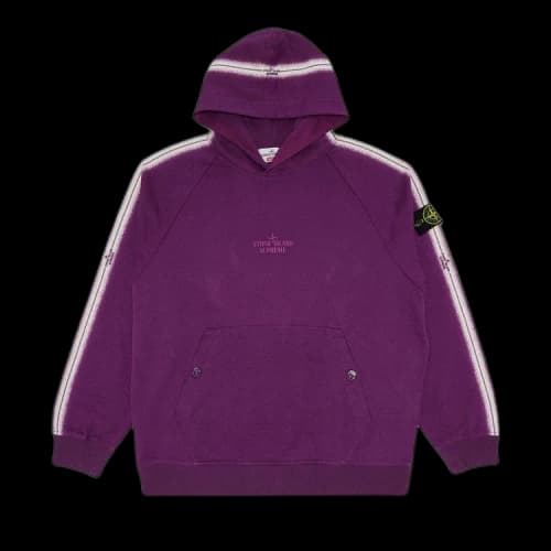 Supreme x Stone Island Stripe Hooded Sweatshirt 'Purple'