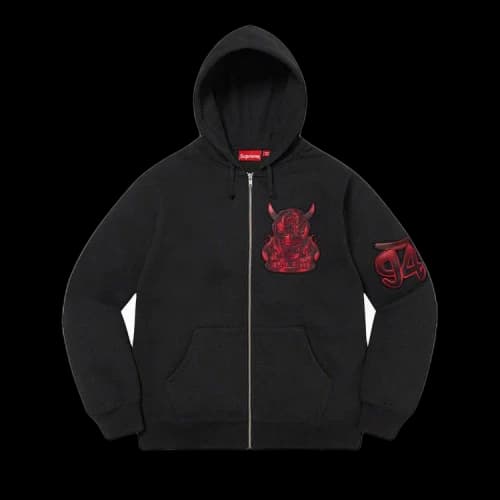 Supreme Demon Zip Up Hooded Sweatshirt 'Black'