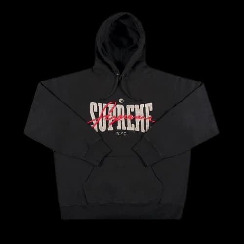 Supreme Embroidered Chenille Hooded Sweatshirt 'Black'