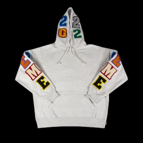 Supreme Team Chenille Hooded Sweatshirt 'Ash Grey'