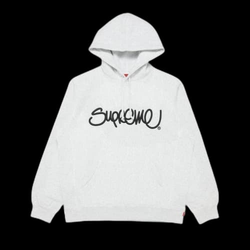 Supreme Raised Handstyle Hooded Sweatshirt 'Ash Grey'