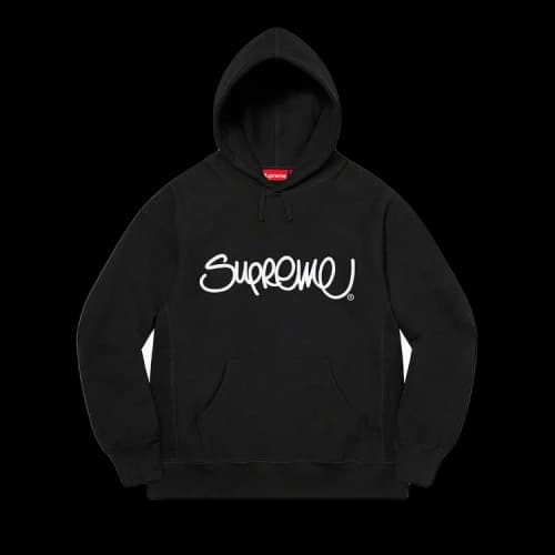 Supreme Raised Handstyle Hooded Sweatshirt 'Black'