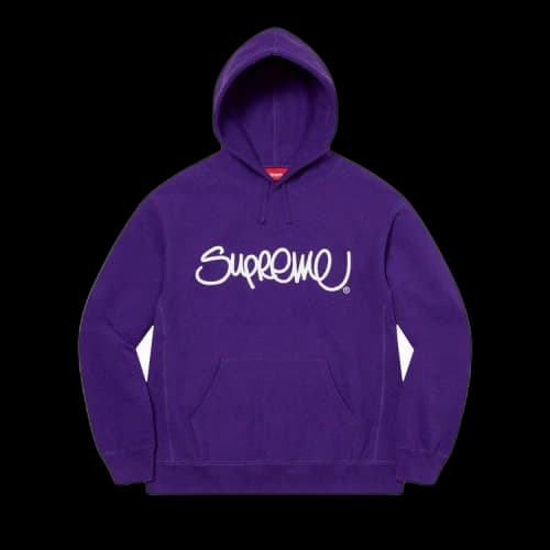 Supreme Raised Handstyle Hooded Sweatshirt 'Purple'