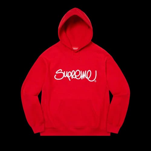 Supreme Raised Handstyle Hooded Sweatshirt 'Red'
