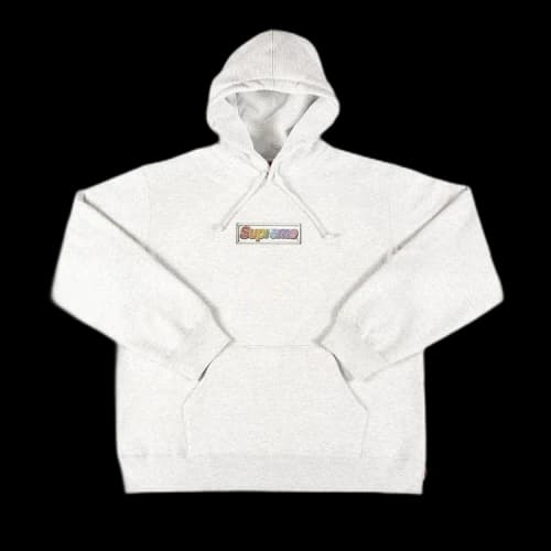 Supreme Bling Box Logo Hooded Sweatshirt 'Ash Grey'