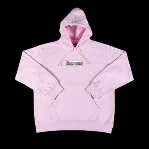 Supreme Bling Box Logo Hooded Sweatshirt 'Light Pink'