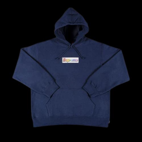 Supreme Bling Box Logo Hooded Sweatshirt 'Navy'
