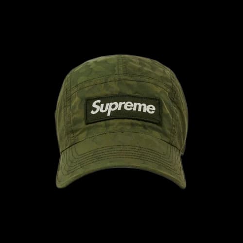 Supreme Overdyed Camo Nylon Camp Cap 'Green'