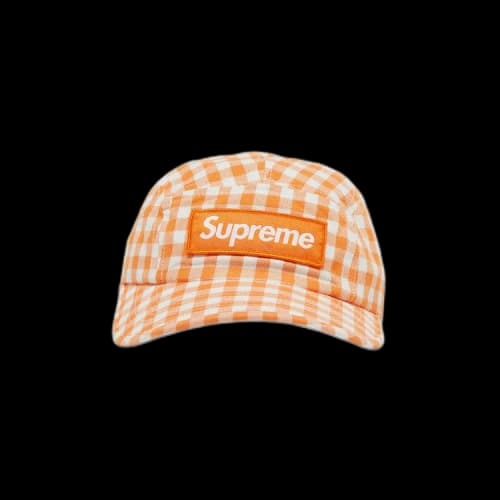 Supreme Gingham Camp Cap 'Orange'