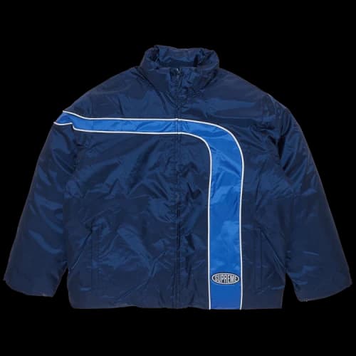 Supreme Stripe Puffer Jacket 'Navy'