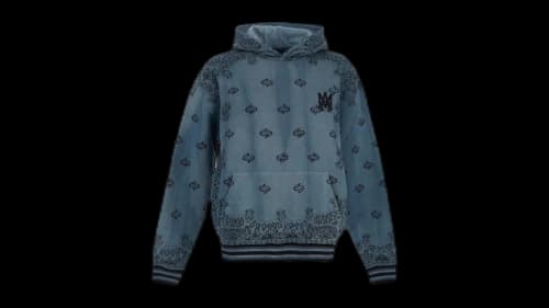 AMIRI Bandana Basketball Style Hoodie Blue