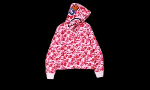 BAPE ABC Camo Shark Full Zip Hoodie Pink