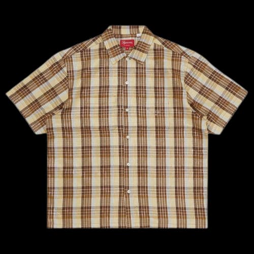 Supreme Metallic Plaid Short-Sleeve Shirt 'Brown'