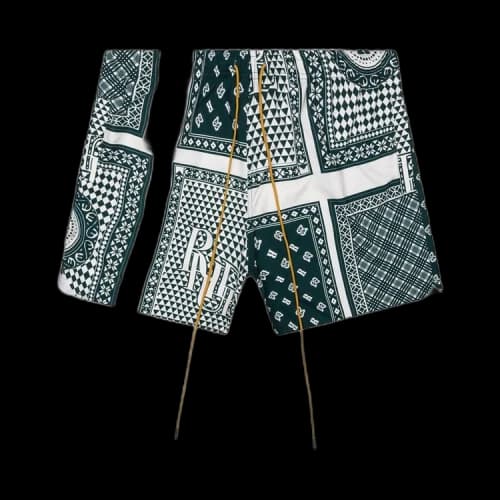 Rhude Card Print Swim Trunk 'Green/White'