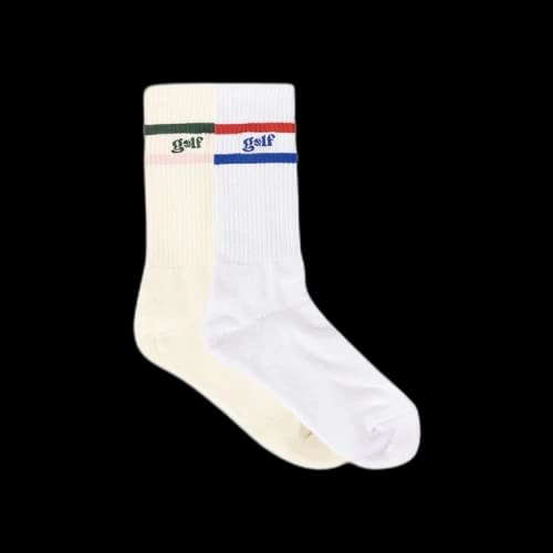 GOLF WANG Match Point Sock (2 Pack) 'White Combo/Antique White Combo'