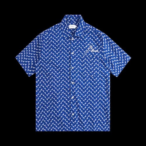 Rhude Beachfront Button Down Shirt 'Navy'