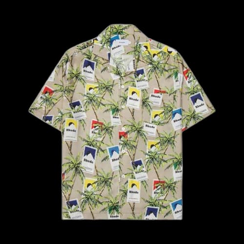 Rhude Cigarette Print Button Up 'Taupe/Multicolor'