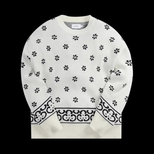 Rhude Knit Crewneck 'White/Black'