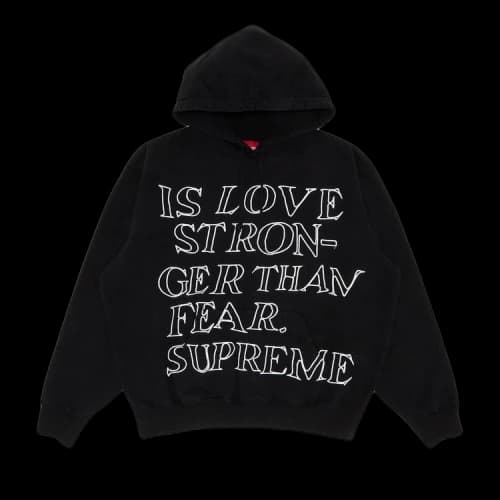 Supreme Stronger Than Fear Hooded Sweatshirt 'Black'