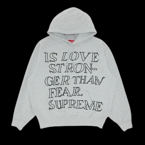 Supreme Stronger Than Fear Hooded Sweatshirt 'Heather Grey'
