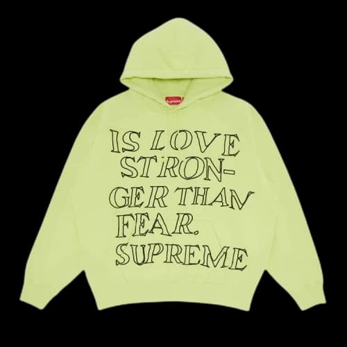 Supreme Stronger Than Fear Hooded Sweatshirt 'Lime'