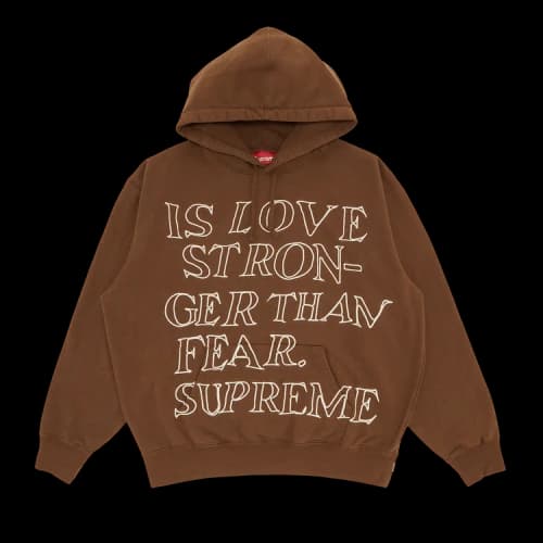Supreme Stronger Than Fear Hooded Sweatshirt 'Olive Brown'