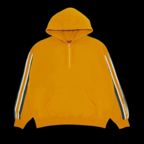 Supreme Half Zip Hooded Sweatshirt 'Bright Gold'
