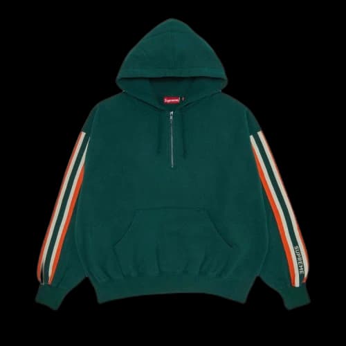 Supreme Half Zip Hooded Sweatshirt 'Dark Green'