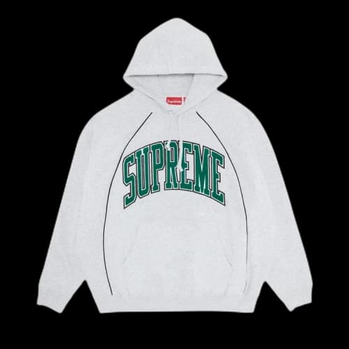 Supreme Boxy Piping Arc Hooded Sweatshirt 'Ash Grey'