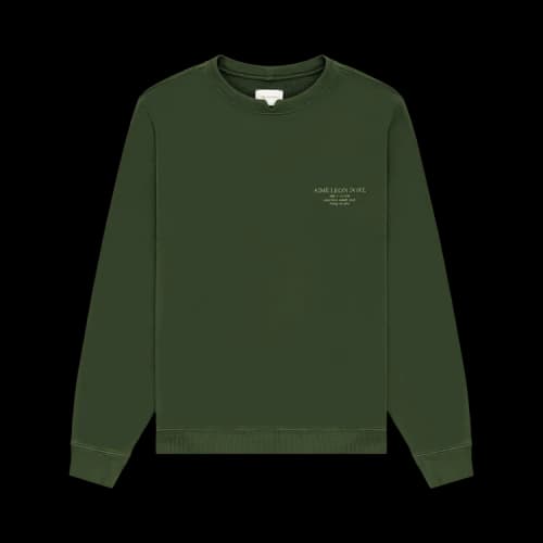 Aimé Leon Dore Notch Collar Crewneck Sweatshirt 'Kombu Green'