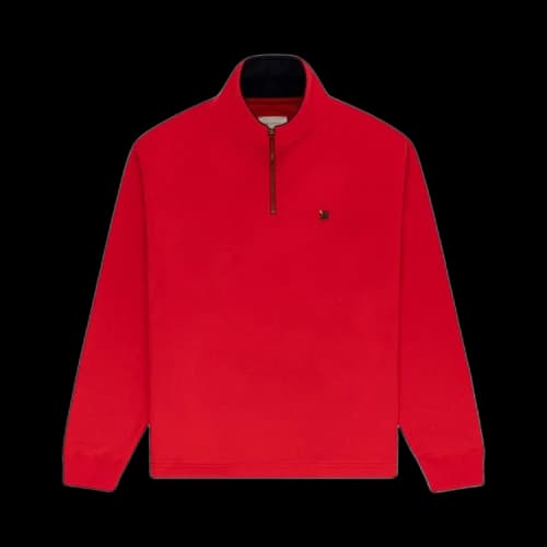 Aimé Leon Dore Crest Quarter Zip Pullover 'True Red'