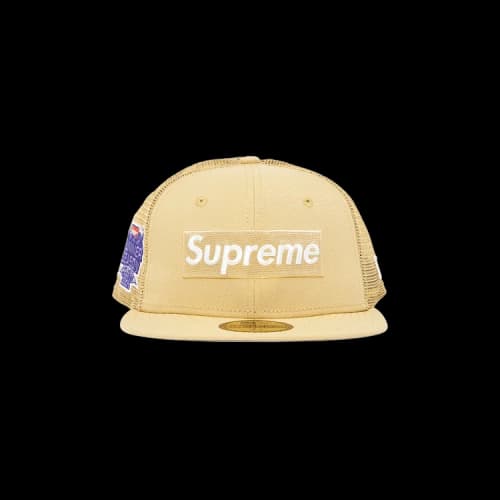 Supreme Box Logo Mesh Back New Era 'Light Gold'