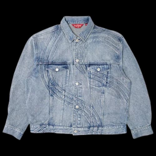 Supreme S Logo Denim Trucker Jacket 'Washed Blue'