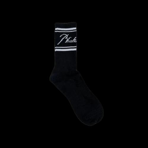 Rhude Script Logo Sock 'Black/White'