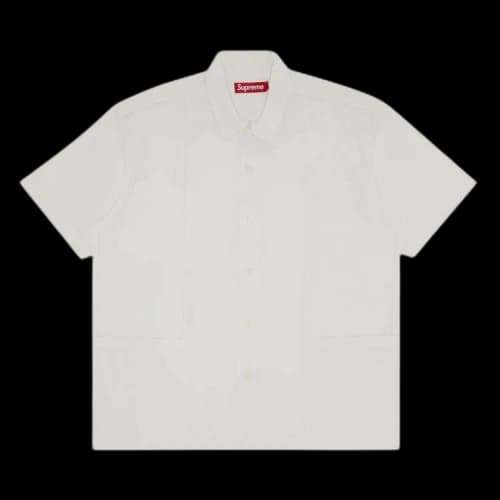 Supreme Mesh Panel Linen Short-Sleeve Shirt 'White'