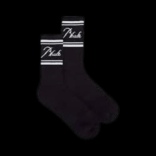 Rhude Script Logo Sock 'Black/White'