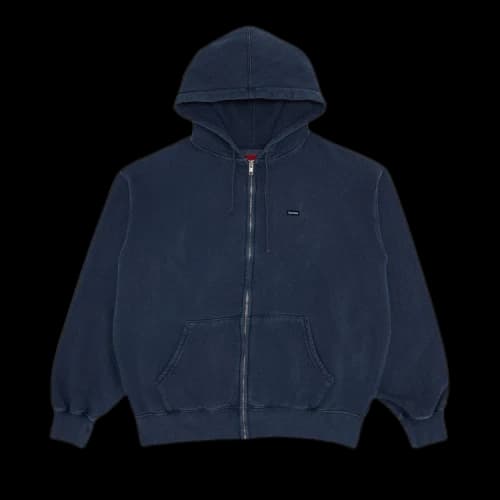 Supreme Overdyed Small Box Zip Up Hooded Sweatshirt 'Dark Slate'