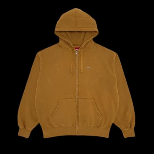 Supreme Overdyed Small Box Zip Up Hooded Sweatshirt 'Sand'