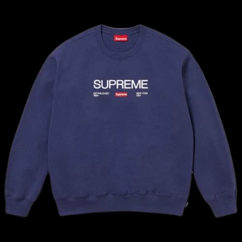 Supreme Established Crewneck 'Washed Navy'