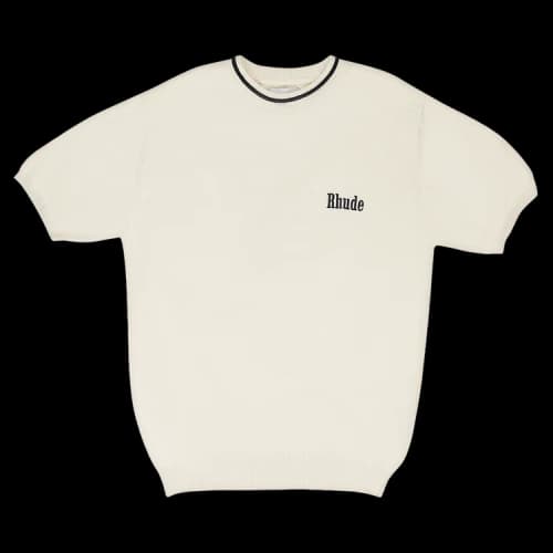 Rhude Logo Knit Tee 'Ivory/Black'