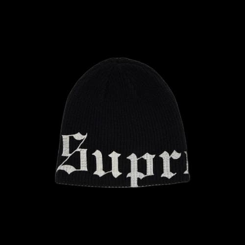 Supreme Old English Printed Beanie 'Black'