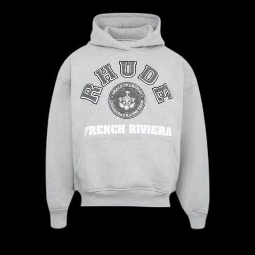 Rhude French Riviera Patch Hoodie 'Heather Grey'