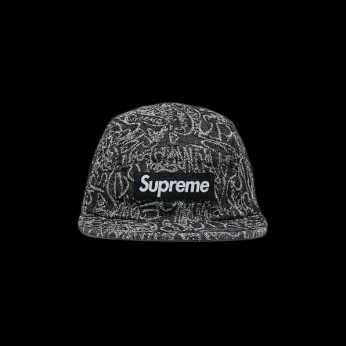Supreme Handwriting Denim Camp Cap 'Black'