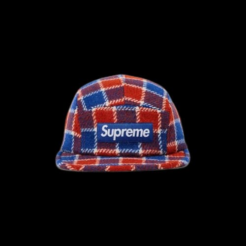 Supreme Harris Tweed Camp Cap 'Red Plaid'