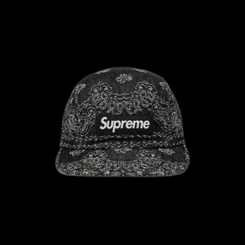 Supreme Bandana Jacquard Denim Camp Cap 'Black'