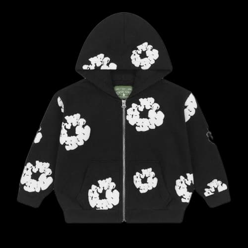 Denim Tears Cotton Wreath Zip Hoodie Black