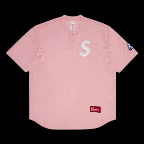 Supreme S Logo Baseball Henley 'Pink'
